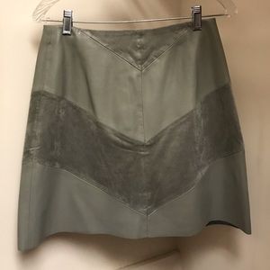 Leather and suede skirt